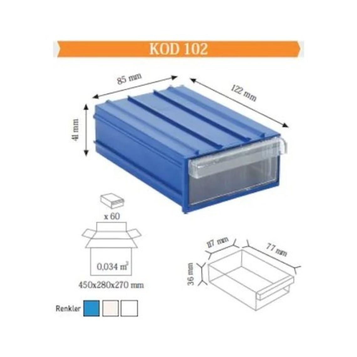 sembol 102 Plastik Çekmeceli Kutu (10'lu Paket)