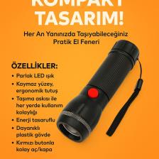 Ledli Ve Zoomlu 2 Km Menzilli Alüminyum El Feneri