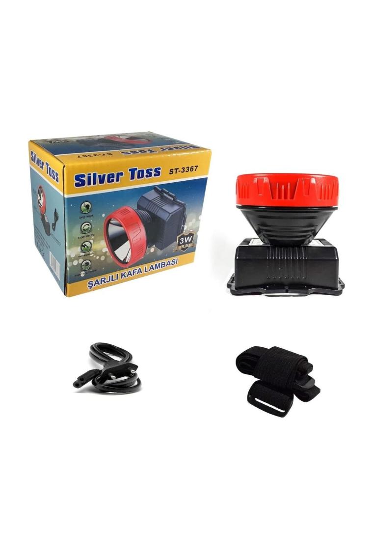 Silver Toss Kafa Feneri Lambası Şarjlı 3w St-3367