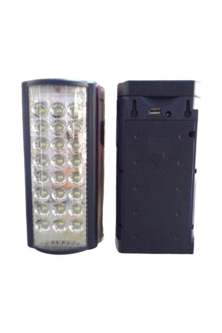 Işıldak 24 Led 80 Saat Akülü Şarjlı Işıldak Usb Şarj Çıkışlı Kulplu Smd Akülü Işıldak 2606l