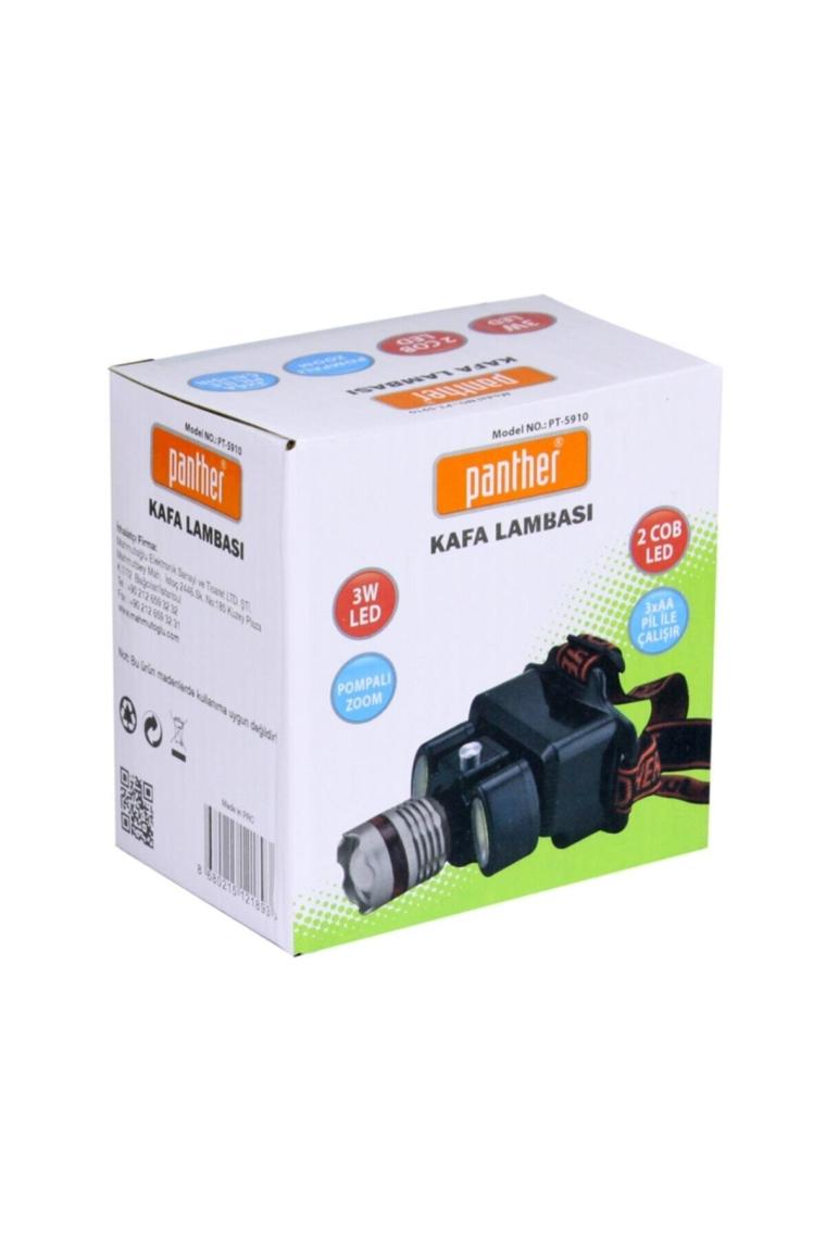 Pt-5910 Pompalı Zoom Ledli Kafa Lambası 3w 3aa Pilli