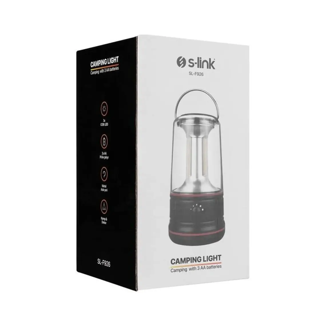 S-Link SL-F926 3 Cob Ledli 3-Aa Pilli Kamp Feneri