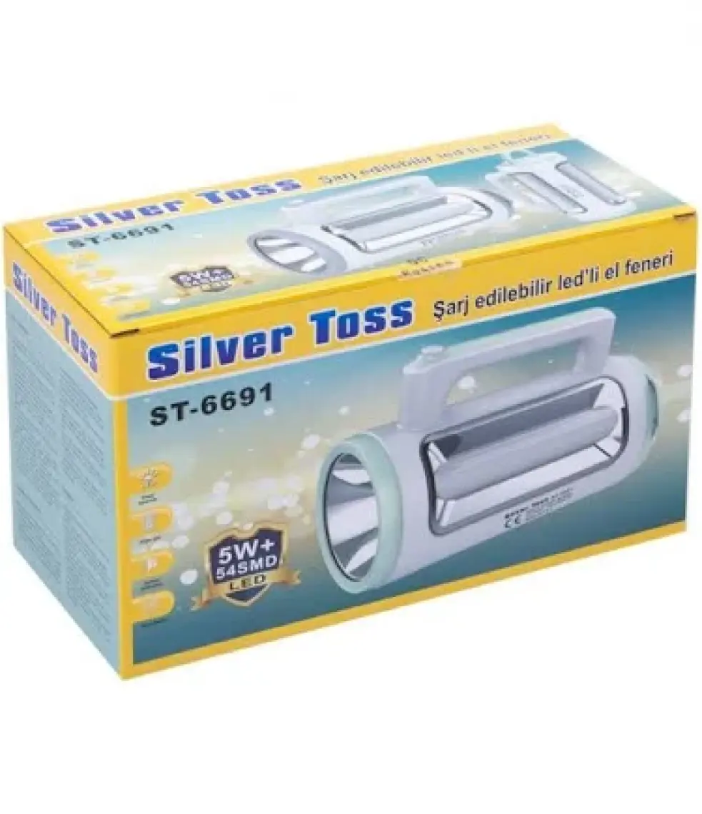 Silver Toss Şarjlı El Feneri Işıldak 54 LED ST-6691