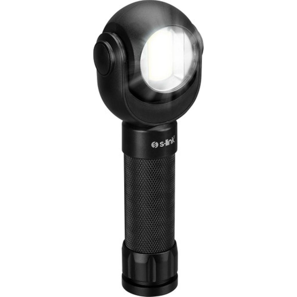 S-Link SL-F860 3W COB+3W LED Pilli Dönebilen Çift Başlıklı Manyatik Tutuculu El Feneri