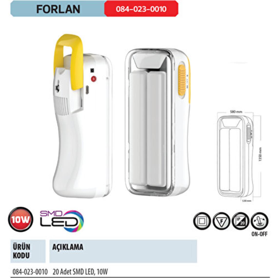 Horoz Forlan 10W LED Şarjlı Fener