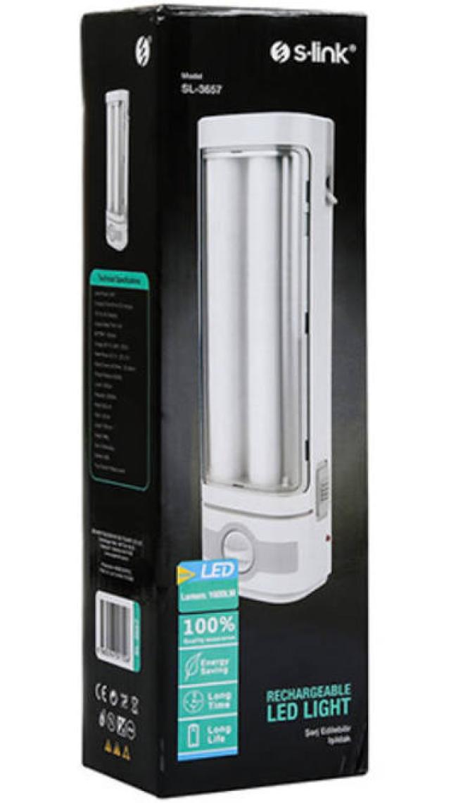 S-Link SL-3657 Beyaz 4V 1500Ah Ledli Işıldak