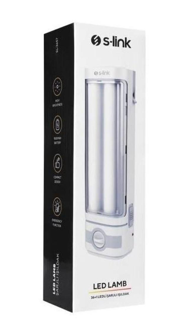 S-Link SL-3657 Beyaz 4V 1500Ah Ledli Işıldak