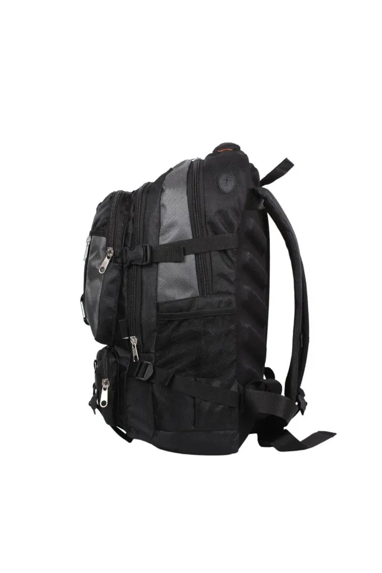 Bagacar Izdag Siyah Gri Seyahat Sırt Çantası 60 Lt 17" Laptop Bölmeli