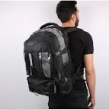 Bagacar Izdag Siyah Gri Seyahat Sırt Çantası 60 Lt 17" Laptop Bölmeli