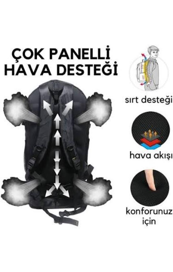 Baggor 90 Litre Körüklü Su Geçirmez Çok Gözlü Laptop Bölmeli Kampçı-Seyahat-Dağcı Sırt Çantası