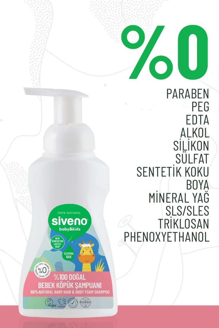 %100 Doğal Bebek Köpük Şampuanı Yenidoğan Saç Ve Vücut Için Nemlendirici Bitkisel Vegan 250 ml