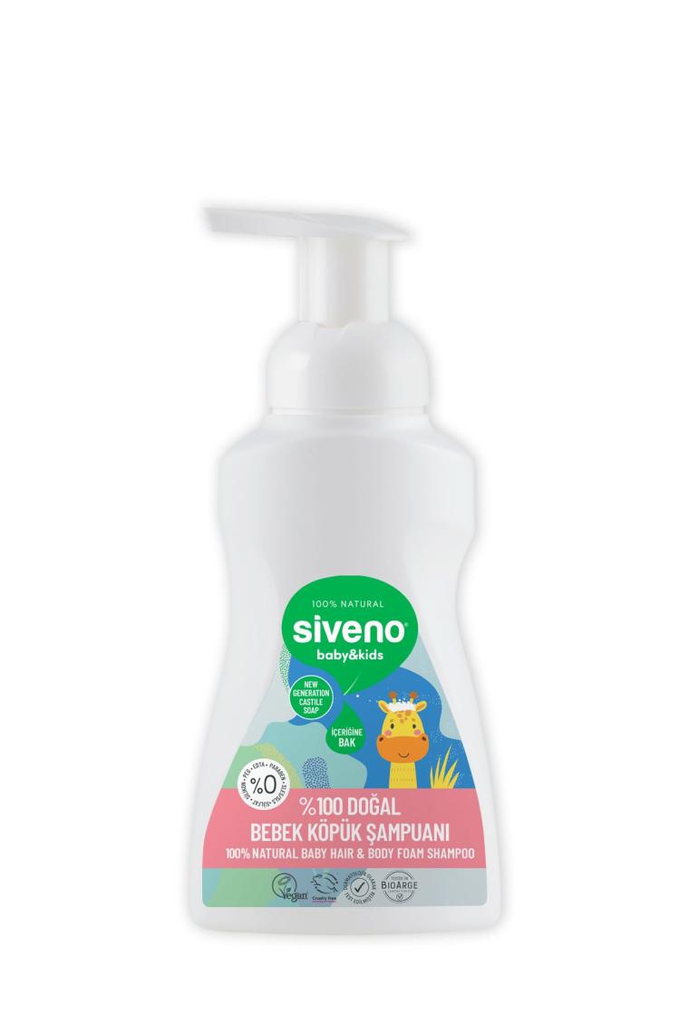 %100 Doğal Bebek Köpük Şampuanı Yenidoğan Saç Ve Vücut Için Nemlendirici Bitkisel Vegan 250 ml