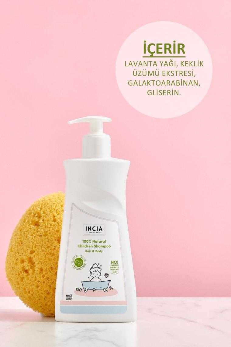 %100 Doğal Organik Sertifikalı Bebek Ve Çocuk Jel Şampuanı Saç Vücut Lavanta Konak Önleyici 350 ml