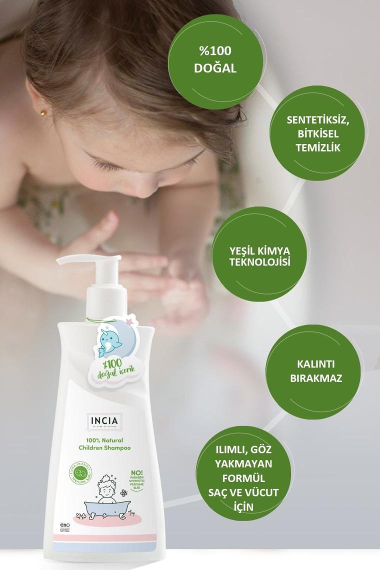%100 Doğal Organik Sertifikalı Bebek Ve Çocuk Jel Şampuanı Saç Vücut Lavanta Konak Önleyici 350 ml