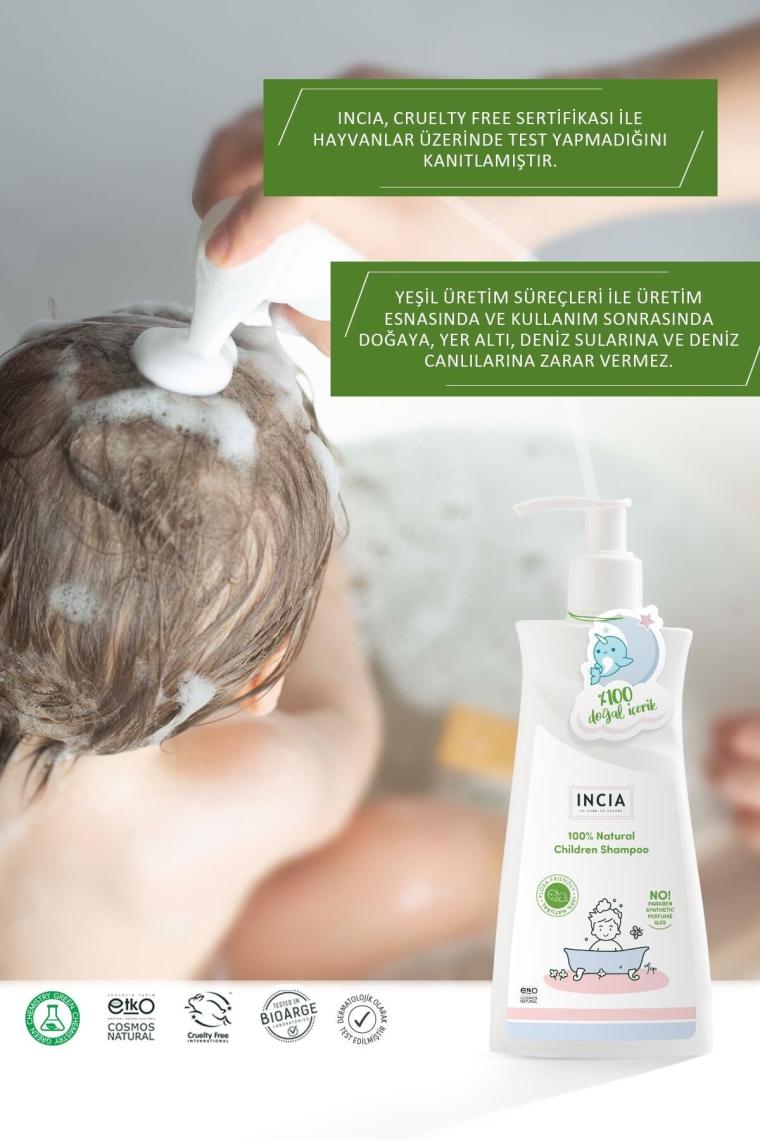 %100 Doğal Organik Sertifikalı Bebek Ve Çocuk Jel Şampuanı Saç Vücut Lavanta Konak Önleyici 350 ml