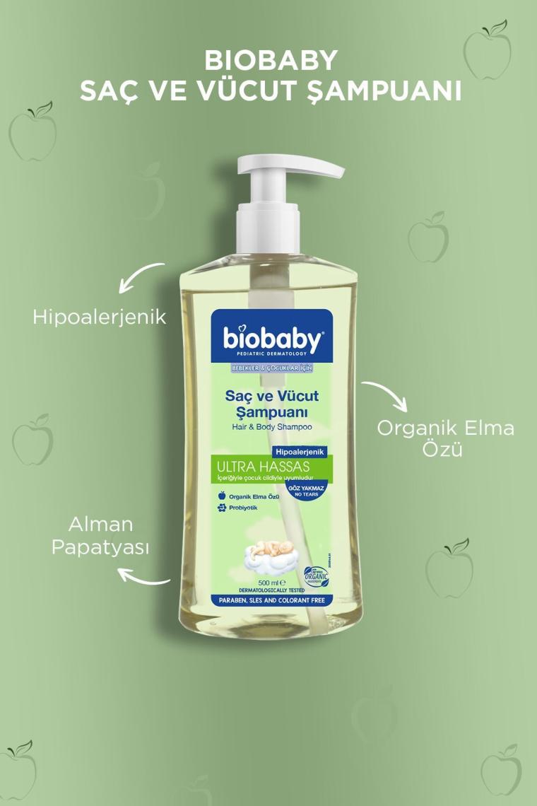 Ultra Hassas Saç Ve Vücut Şampuanı 500 ml Prebiyotik Allman Papatyası - Organik Içerik 2 Li Set