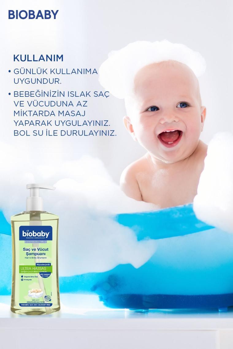 Ultra Hassas Saç Ve Vücut Şampuanı 500 ml Prebiyotik Allman Papatyası - Organik Içerik 2 Li Set