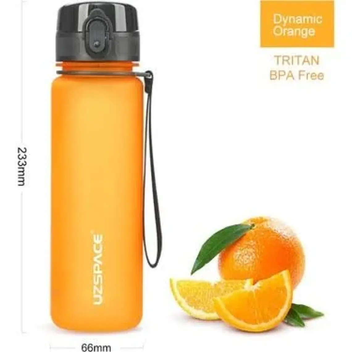 Uzspace 500 ml Tritan Dinamik Turuncu Spor ve Günlük Matara