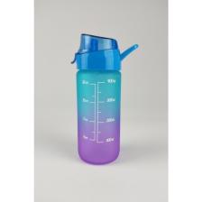 Herevin 500 ml Çift Renk Ölçü Baskılı Motivasyon Cam Su Şişesi Mavi – 11808-160