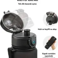 Uzspace 500 ml Tritan Fantastik Kırmızı Spor ve Günlük Matara