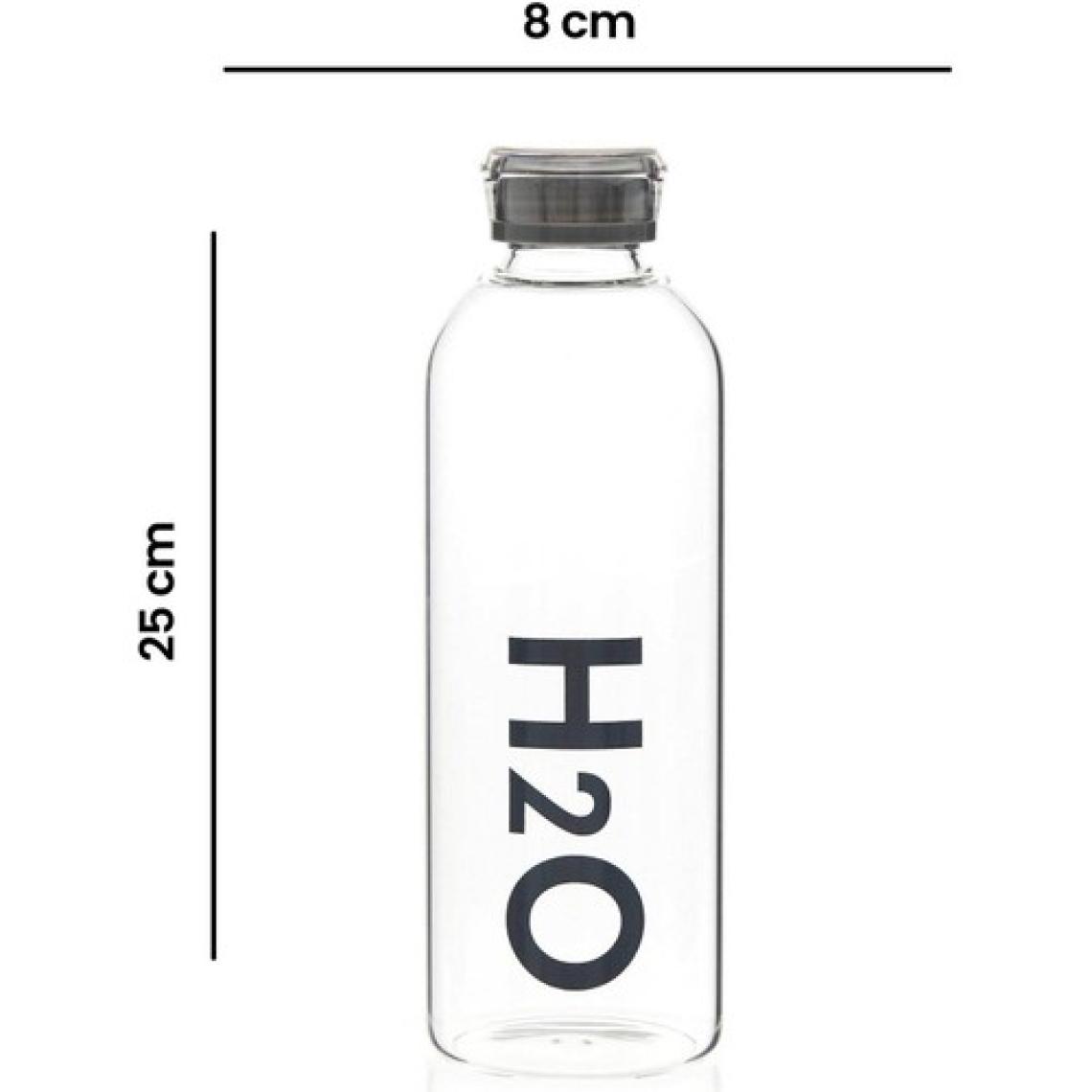 Tohana H2O Borosilikat Cam Matara - Gri - 1000 ml