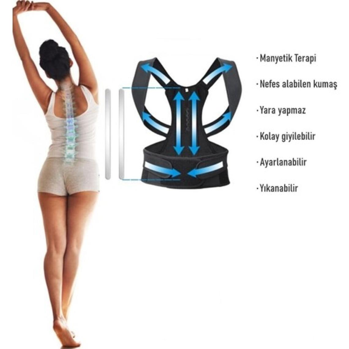 Ankaflex Dik Durus Korsesi ( Yardımcı ) Bel Sırt Omuz Korsesi Çift Balenli Medikal Korse