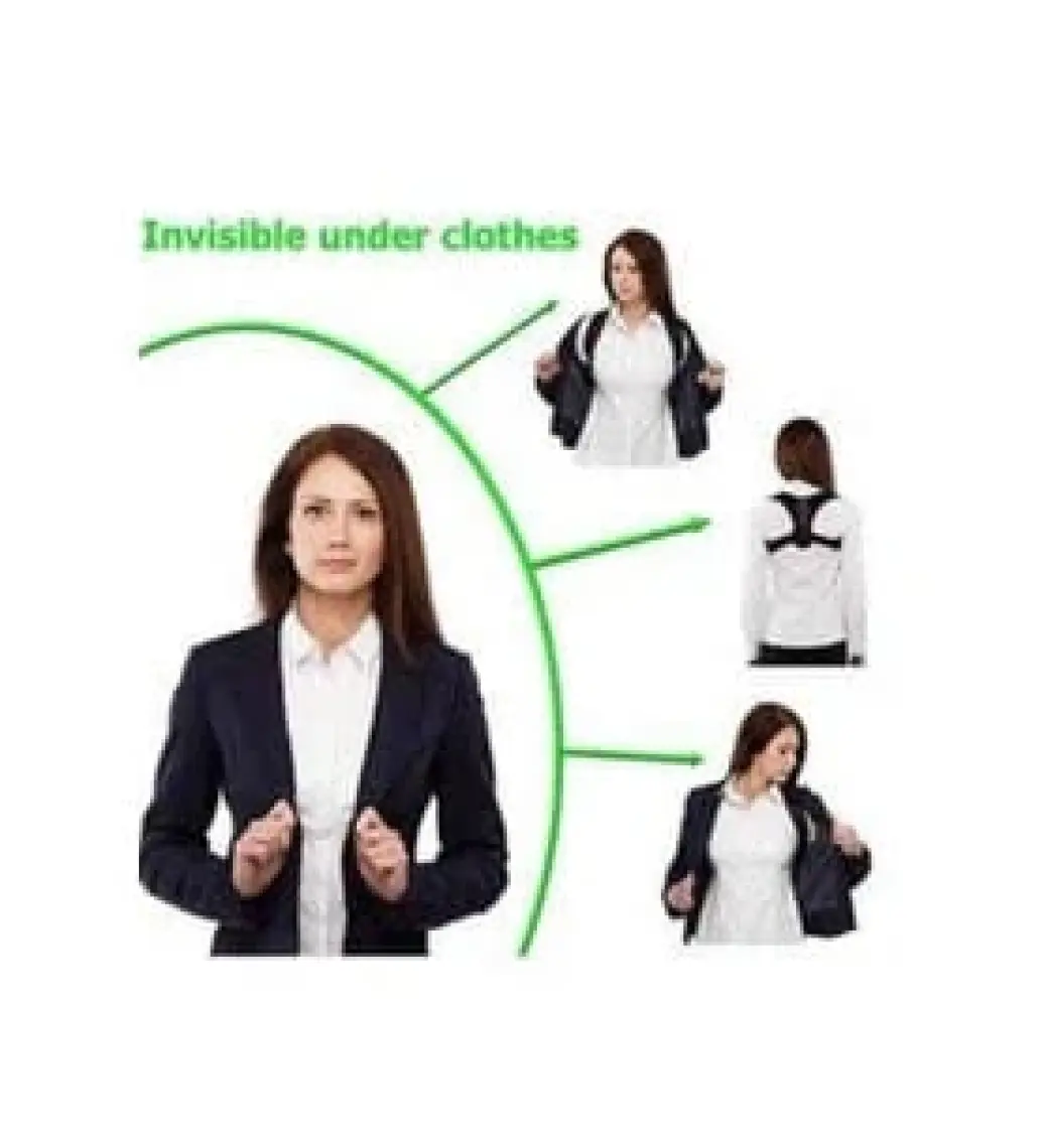 Kambur Önleyici Omuz Dik Durus Korsesi Unisex Siyah Deri Desenli Kemerli Ayarlanabilir