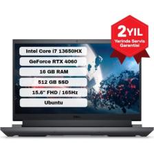 Dell Gaming G15 5530 Intel Core i7 13650HX 16GB 512GB SSD RTX4060 Ubuntu 15.6" FHD 165Hz Taşınabilir Bilgisayar G155530012U