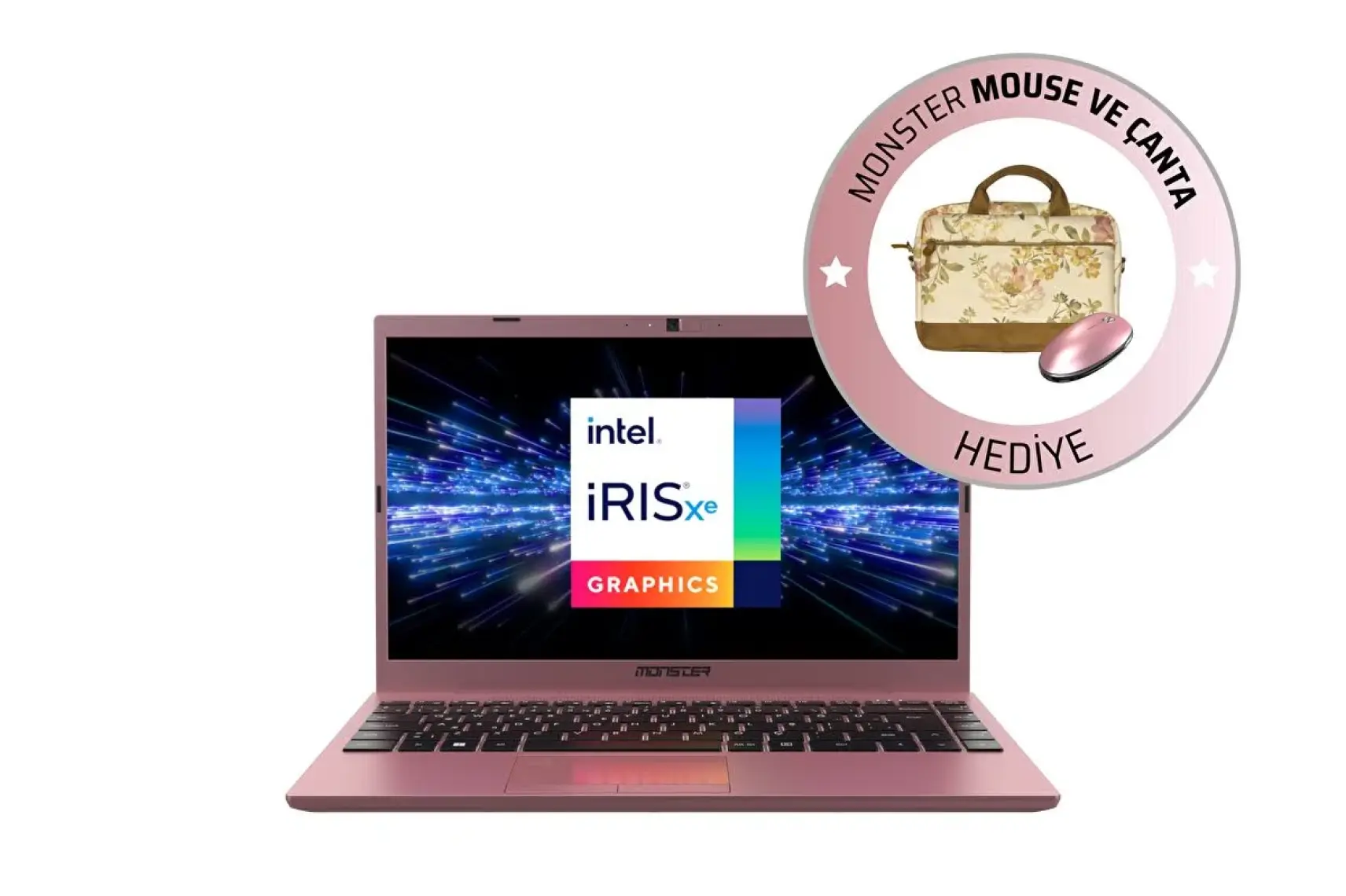 Monster HUMA H4 V5.1.5 Rose Gold Intel Core i5 1235U 8 GB RAM 500 GB SSD Windows 11 14,1'' FHD 60 Hz Taşınabilir Bilgisayar