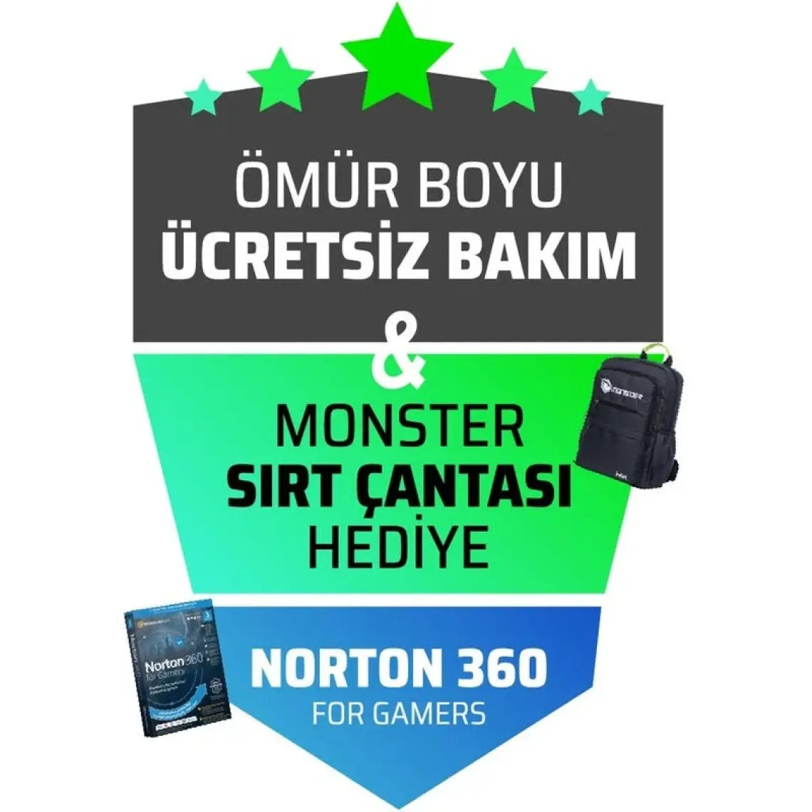 Monster  Abra A5 V20.2 Intel Core i5 13500H 16 GB RAM 500 GB SSD 6 GB  RTX 4050 FreeDOS 15,6" FHD 144 Hz Oyun Bilgisayarı