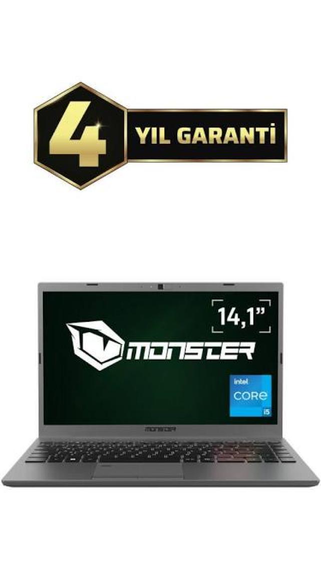 Monster HUMA H4 V5.1.10 Intel Core i5 1235U 32 GB RAM 1 TB SSD FreeDOS 14,1'' FHD 60 Hz Taşınabilir Bilgisayar