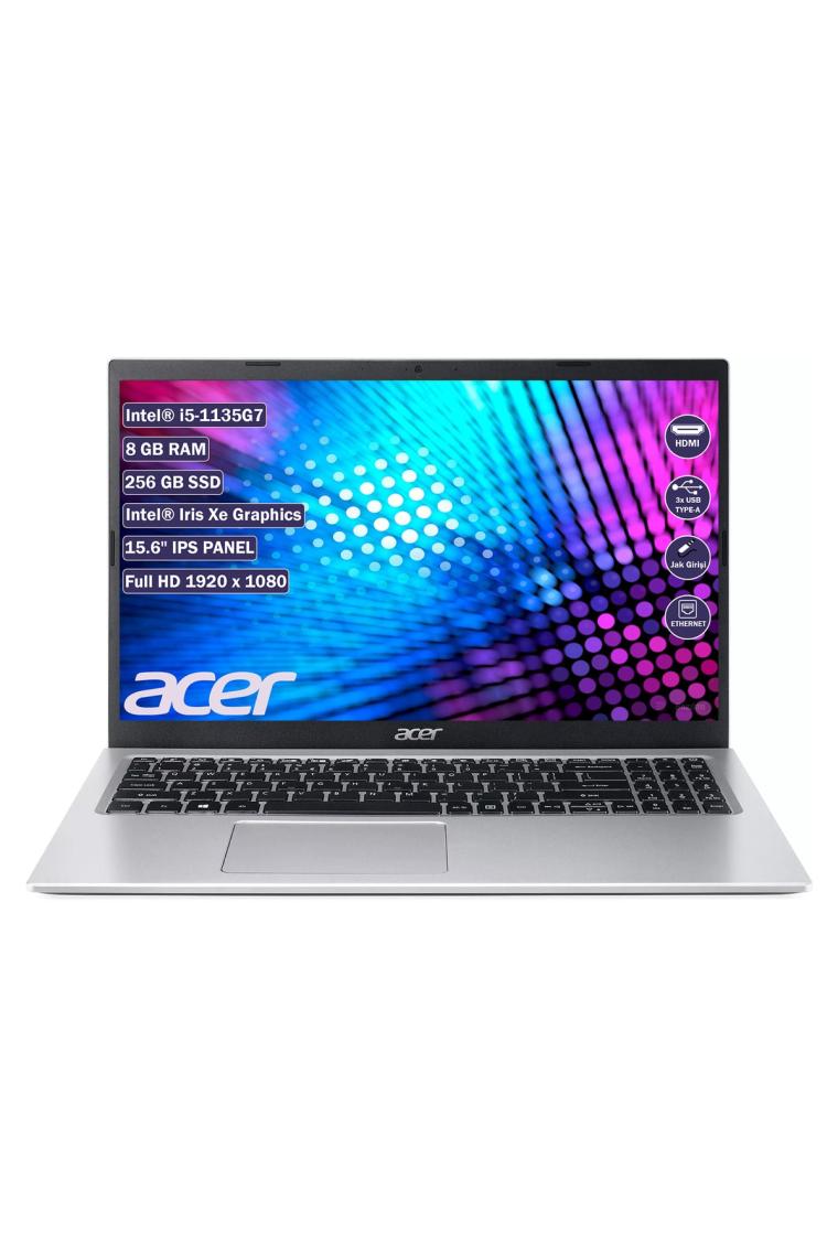 Aspire3 Intel Core i5-1135G7 8GB 256GB SSD 15,6" FHD DOS Dizüstü Bilgisayar (ACER Türkiye Garantili)
