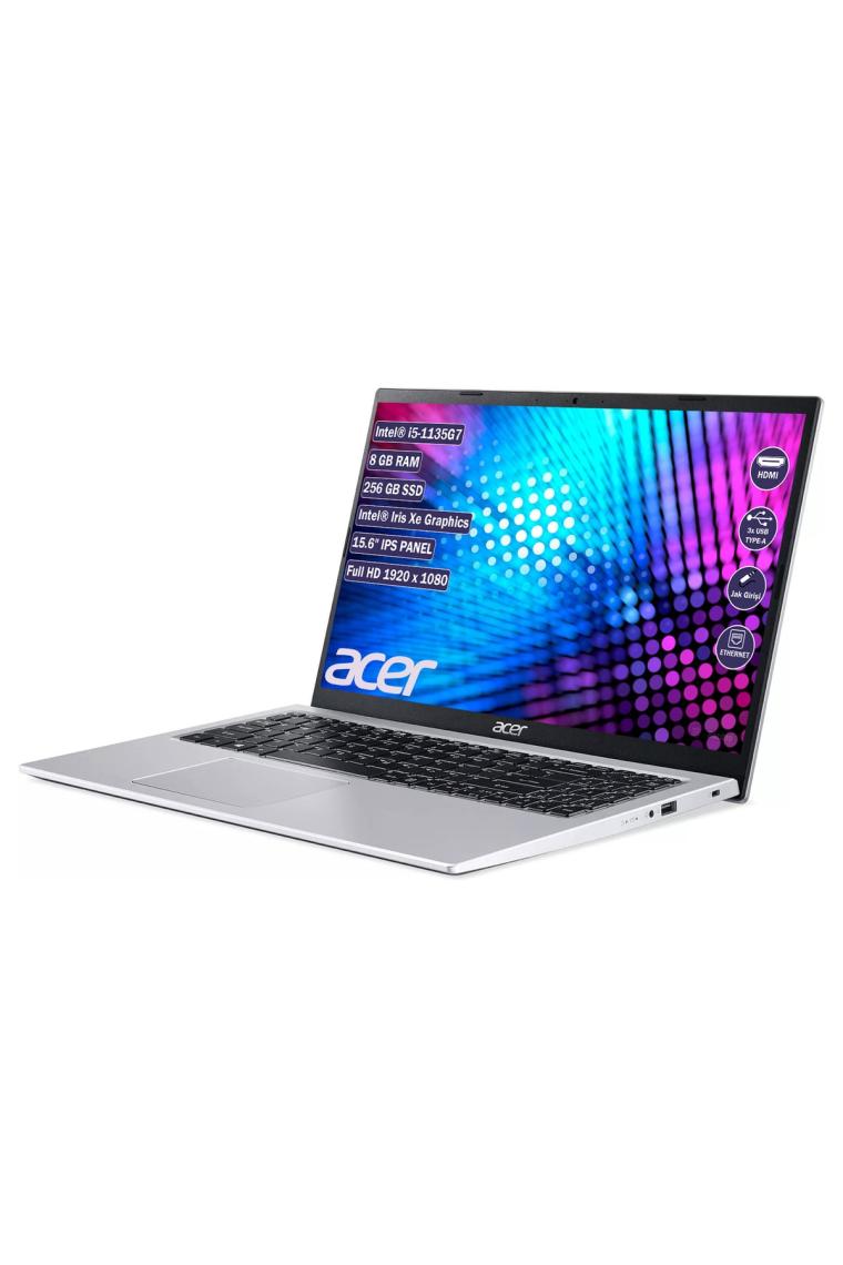 Aspire3 Intel Core i5-1135G7 8GB 256GB SSD 15,6" FHD DOS Dizüstü Bilgisayar (ACER Türkiye Garantili)