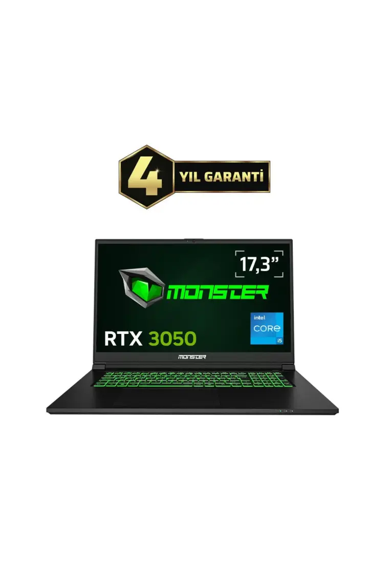 Monster Abra A7 V15.3.2  Intel Core I5 13500H 32 GB Ram 1 Tb SSD 6 GB Rtx 3050 Freedos 17,3" Fhd 144 Hz Oyun Bilgisayarı