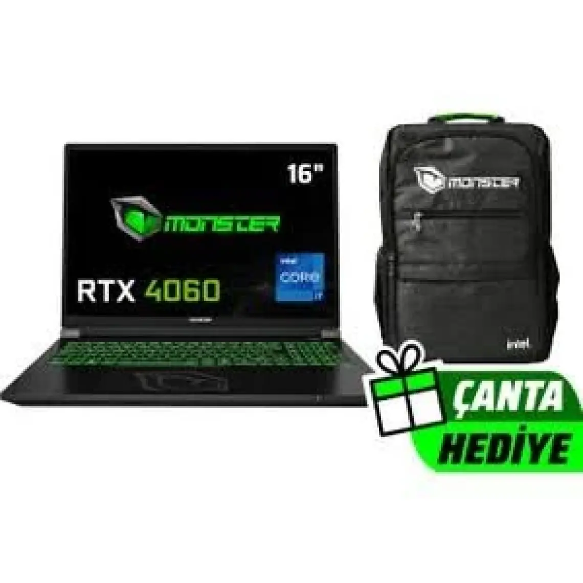 Monster  Tulpar T6 V3.1 Intel Core I7 13700HX 16 GB Ram 500 GB SSD 8 GB  Rtx 4060 Freedos 16" Fhd 165 Hz Oyun Bilgisayarı