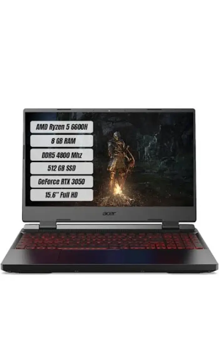 Acer Nitro 5 AN515-46 AMD Ryzen 5 6600H 8GB 512GB SSD RTX3050 Freedos 15.6" FHD 144 Hz Taşınabilir Bilgisayar NH.QGXEY.001