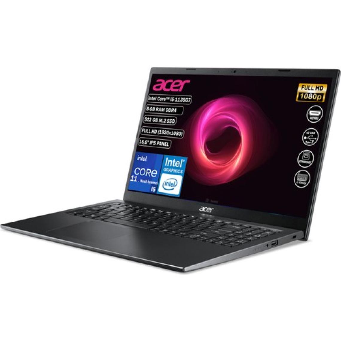 Acer Extensa EX215-54 İntel Core i5 1135G7 8 GB 512 GB SSD Freedos 15.6" FHD Taşınabilir Bilgisayar