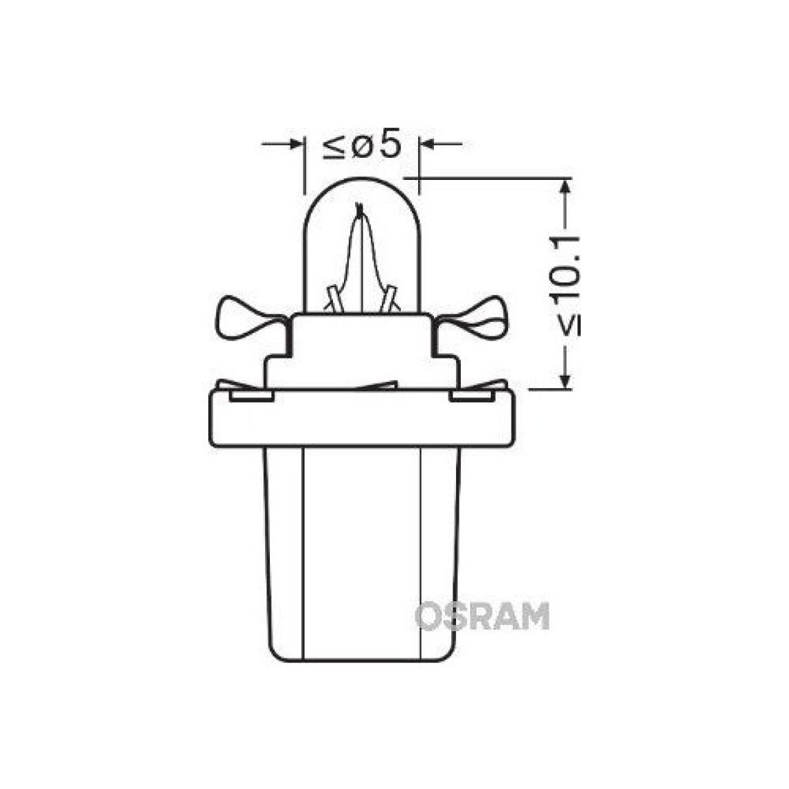 Osram 10 Adet 12v T5 1.2w Dipsiz Gösterge Ampulü Duylu 2721mf