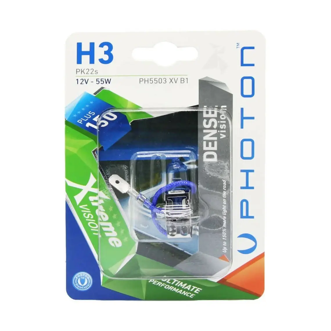 Photon H3 12V 55W Xtreme Vision +%150 Fazla Işık Tekli Blister Ampul