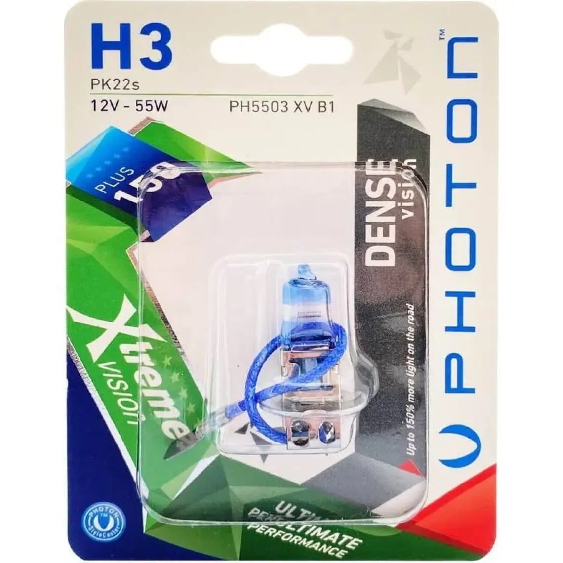 Photon H3 12V 55W Xtreme Vision +%150 Fazla Işık Tekli Blister Ampul