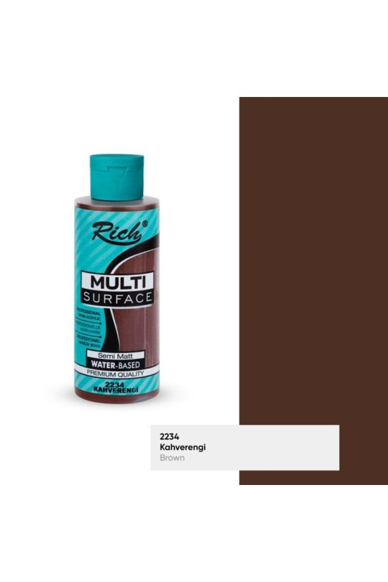 Toptan Bulurum Rich Multi Surface 2234 Kahverengi Akrilik Boya 120 cc
