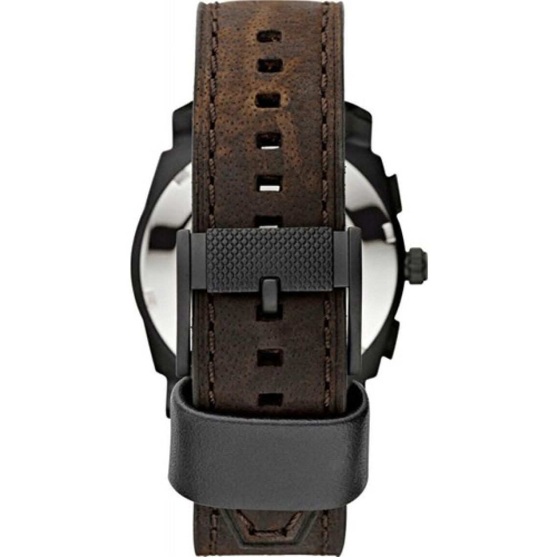 Fossil Machine Erkek Kol Saati – 24 Saat Kronometre, Takvim, Çelik Kasa, Deri Kayış, 5 ATM Su Geçirmez Mineral Cam