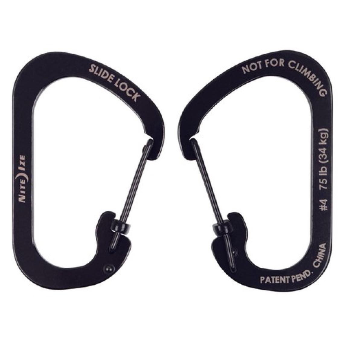 SlideLock Carabiner #4-Siyah Karabina