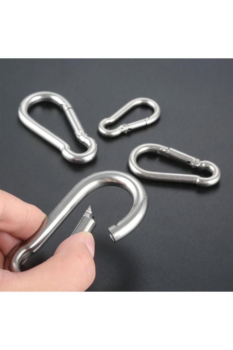Nzb Karabina Yaylı Kanca Paslanmaz Çelik Kilit Olta Dağcılık Kamp Malzemeleri Salıncak (6 Mm) 5 Adet