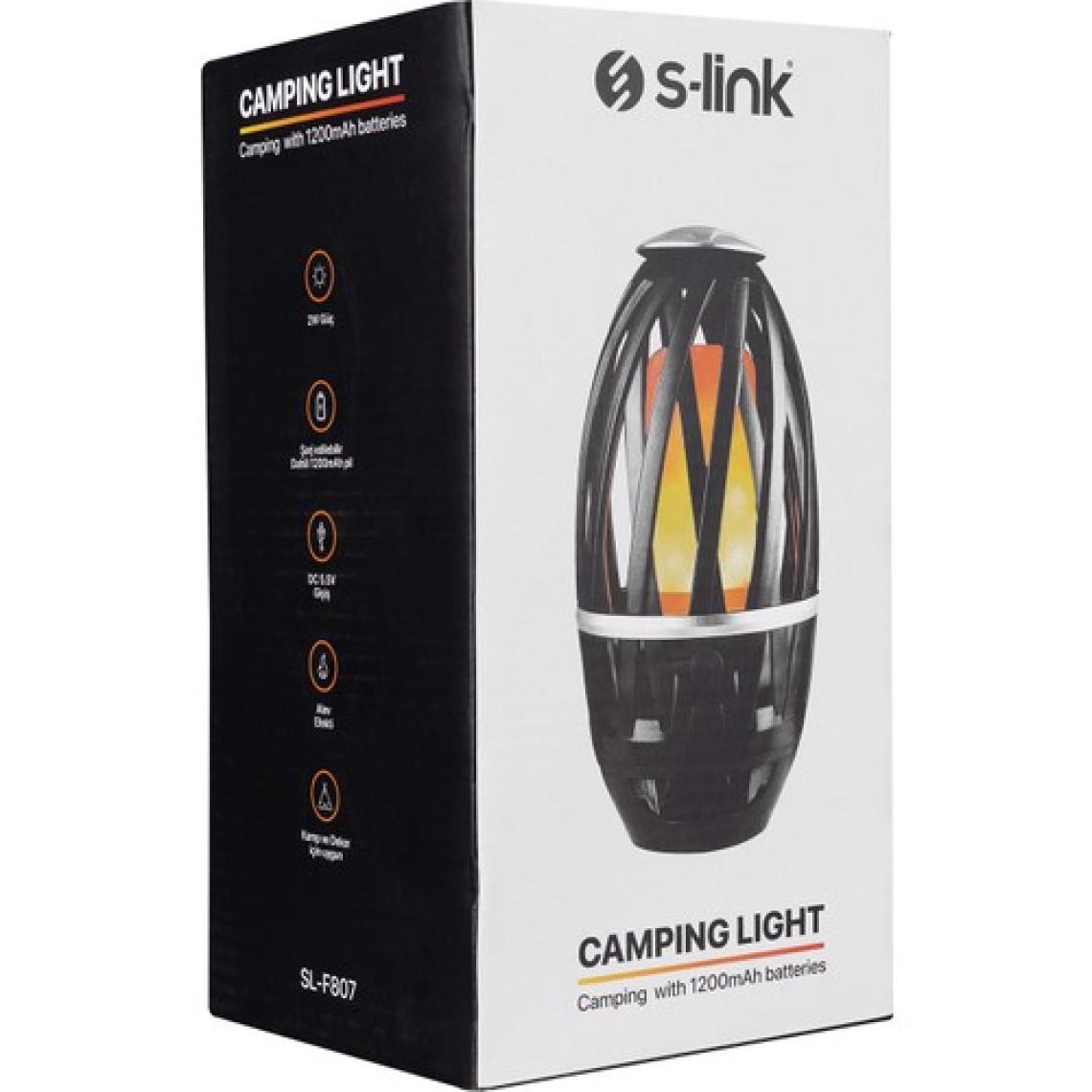S-Link SL-F807 34 Ledli 1200MAH USB Şarjlı Alev Efekti Dekoratif Fener