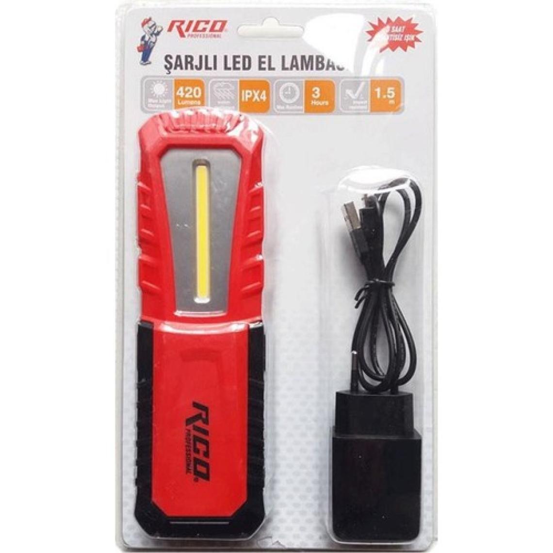 Rico Şarjlı Led El Lambası 420Lm