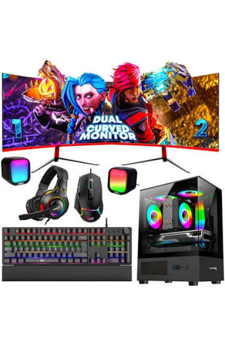 Dragos Python I5 10400F 16GB Ddr4 Ram 512GB M.2 Nvme SSD RTX3050 23.6 165Hz Çift Curved Gaming Pc