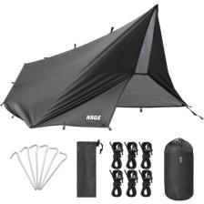 Haegs  Tarp Tente Gölgelik Örtü Outdoor Kamp Branda Çadır Yağmurluk 300x400 Cm - Siyah