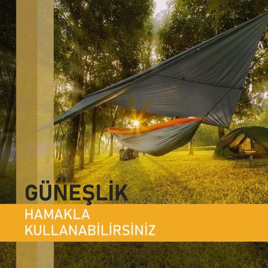 Haegs Tarp Gölgelik Tente, Taşınabilir Örtü Branda Outdoor Açık Hava Kamp Çadır Üstü 300X400 Cm- Gri