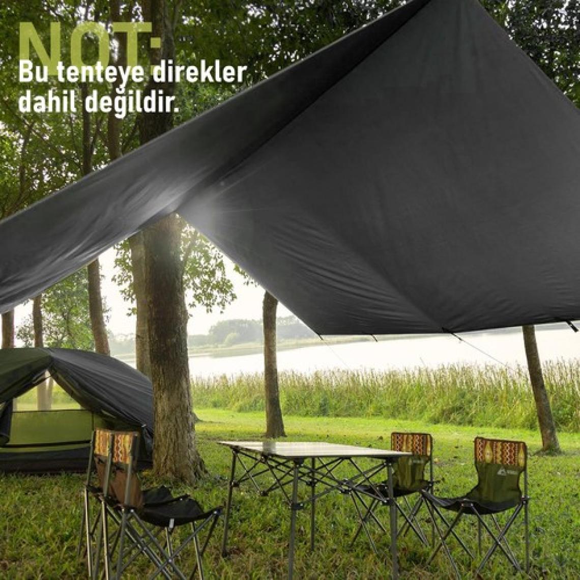 Haegs Su Geçirmez Tarp Tente Gölgelik Örtü, 4 Mevsim Taşınabilir Örtü Branda 300X400 cm - Yeşil